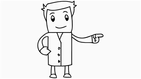 man pointing finger cartoon illustration hand drawn animation transparent Motion Background ...