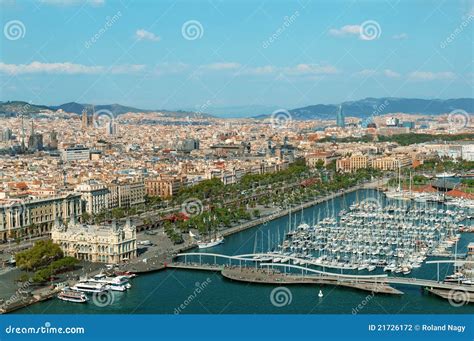 Barcelona skyline stock photo. Image of harbor, culture - 21726172