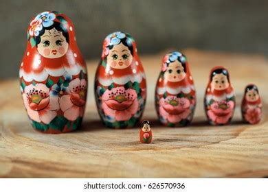 Russian Dolls On Linen Fabric Background Stock Photo 527868571 | Shutterstock