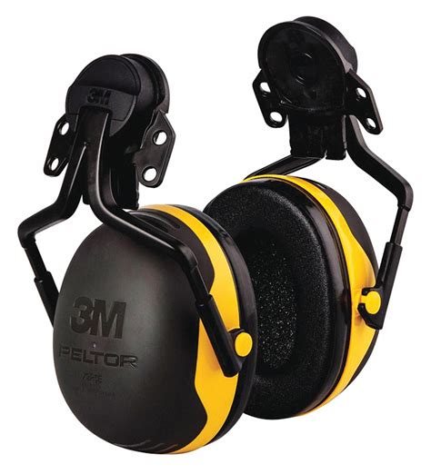 3M Hard Hat Mounted Ear Muffs, 24 dB Noise Reduction Rating NRR ...