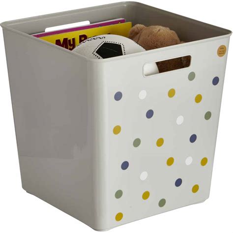 Wilko 30x30 Plastic Cube Storage Box Spots | Wilko