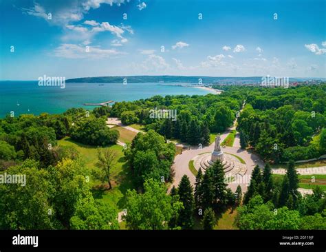 Varna spring time, beautiful aerial view above sea garden Stock Photo - Alamy