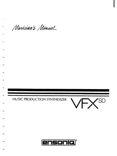 ENSONIQ VFX SD USER MANUAL Pdf Download | ManualsLib