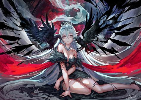 Anime Angel With Black Wings