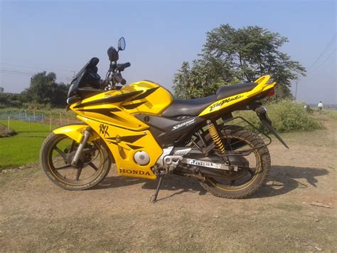 My modified yellow honda stunner cbf 125 kick start+self start with ...