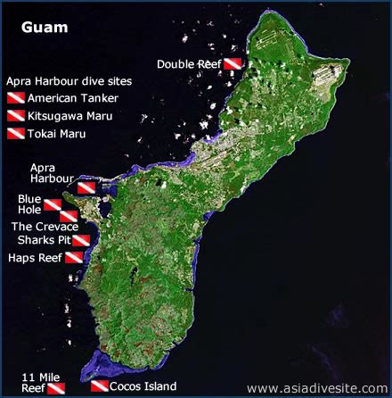 Guam Diving Sites Map | Joe's Scuba Shack