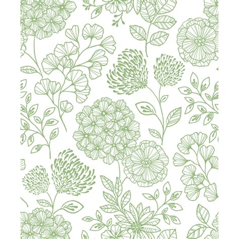 2975-26204 - Ada Green Floral Wallpaper - by A-Street Prints