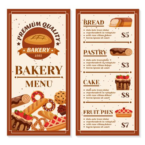 Bakery Menu Design 474058 Vector Art at Vecteezy