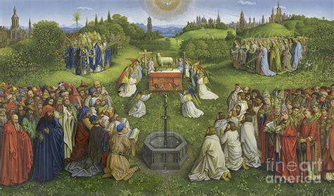 Adoration of the Mystic Lamb Painting by Hubert Eyck and Jan van Eyck - Pixels