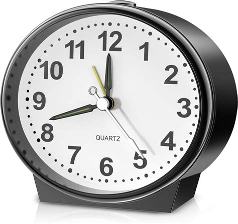 Amazon.com: ORIA Analog Alarm Clock for Bedroom, Non Ticking Bedside Alarm Clock, Battery ...