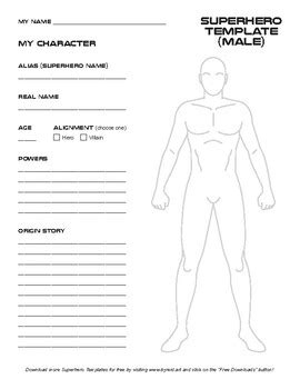 Superhero Drawing Template by Reid A Peterson | TPT