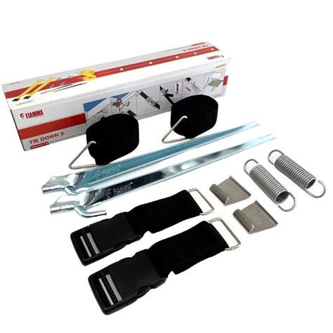 Fiamma Caravan Awning Tie Down Kit, Tiedowns, Rope Clip Tie Downs F45S F45 Black 8004815250300 ...