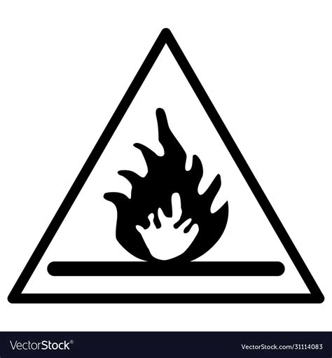 Warning against danger fire white background Vector Image