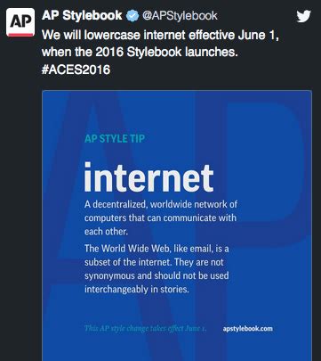 AP Stylebook Declares Internet Capital Free - writersblockservices.com