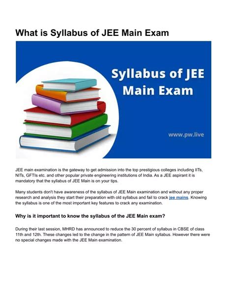 PPT - What is Syllabus of JEE Main Exam.docx PowerPoint Presentation, free download - ID:11327605