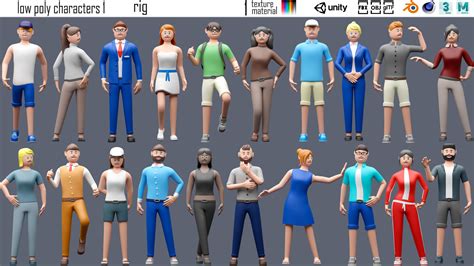 ArtStation - Cartoon characters 1 Low-poly 3D model | Game Assets