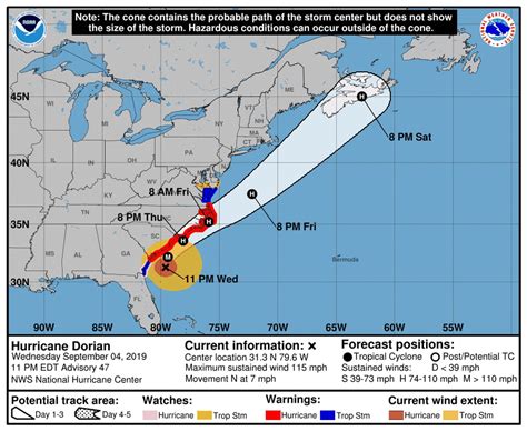 Hurricane Dorian 2019 path now: Dorian now a Category 3, heading for Carolinas - al.com