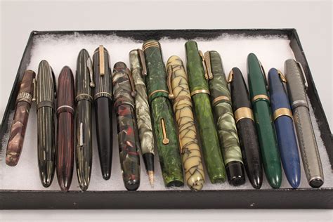 Lot 672: Bronze Inkwell & 15 Vintage Fountain Pens | Case Auctions