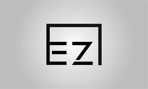 Letter EZ logo design. EZ logo with square shape in black colors vector free vector template ...