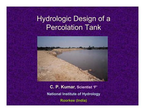 Hydrologic Design of a Percolation Tank | PPT