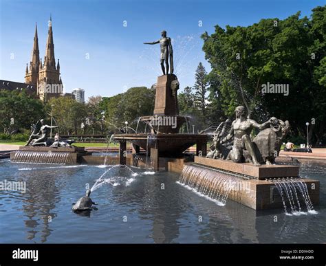 dh Hyde Park SYDNEY AUSTRALIA JF Archibald Memorial Fountain pool St ...