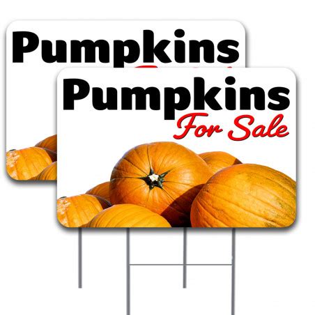 2 Pack Pumpkins for Sale Yard Sign 16" x 24" - Double-Sided Print, with ...