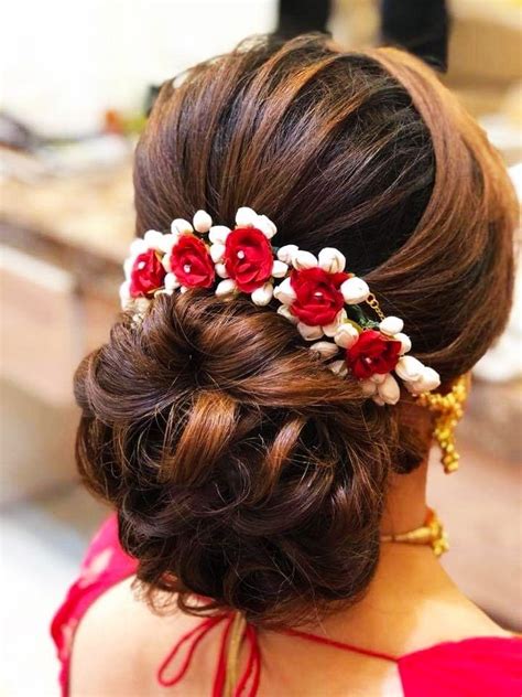 New Hairstyles For Indian Wedding Function- Mehdi, Haldi & Sangeet | Simple wedding hairstyles ...