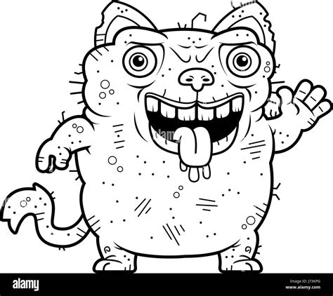 A cartoon illustration of an ugly cat waving Stock Vector Image & Art ...