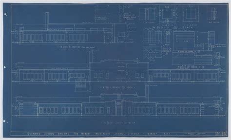 Grammar School Building, Munday, Texas: Elevations - The Portal to Texas History