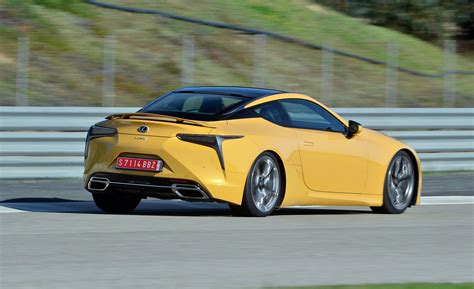 2018 Lexus Lc 500 Yellow Test Drive Rear And Side View Gallery (Photo 14 of 84)