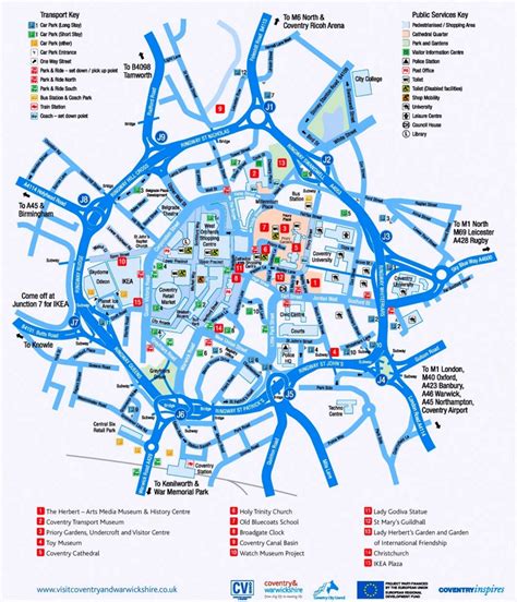 Coventry tourist map - Ontheworldmap.com