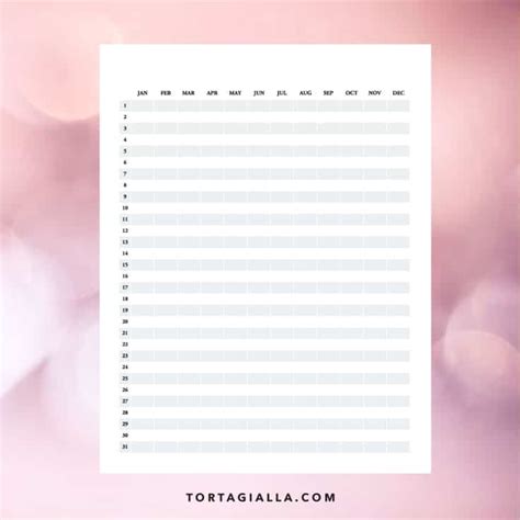 Project Calendar Template - tortagialla