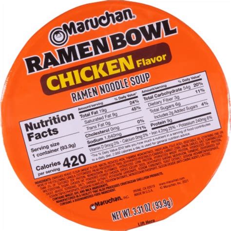 Maruchan® Chicken Flavor Ramen Noodles With Vegetables Bowl, 3.31 oz ...