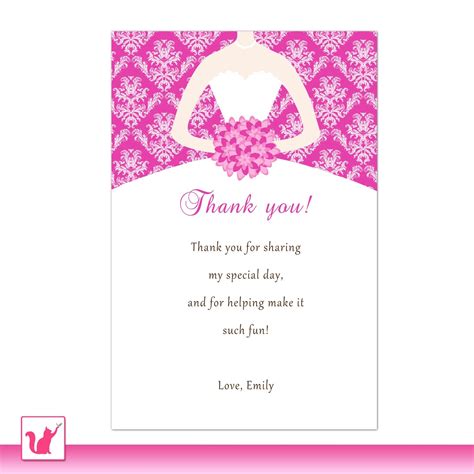 Printable Personalized Fuchsia Hot Pink Damask Thank by pinkthecat