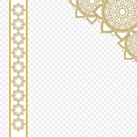 Mandala Islamic Pattern Vector Art PNG, Islamic Border Mandala Gold Pattern, Background, Flower ...