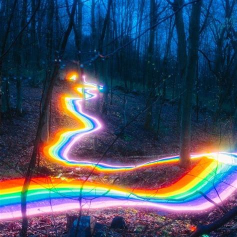 Vibrant Rainbow Roads Illuminate Forests and River Bends Into Magical ...