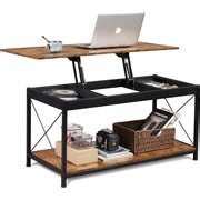 Rent to own FRMALL Coffee Table, Lift Coffee Table with Storage Shelf and Hidden Compartment ...