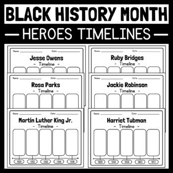 Black History Month Heroes Timelines BUNDLE | Black History Month ...