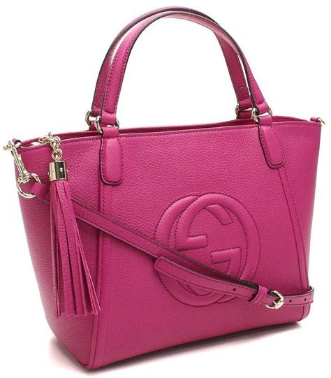 Gucci Fuchsia - Pink Leather Soho Handbag 369176, R&L Merchandise ...