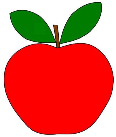 red apple with 2 leaves clipart sketch, op lge 12cm | Flickr - Photo Sharing!