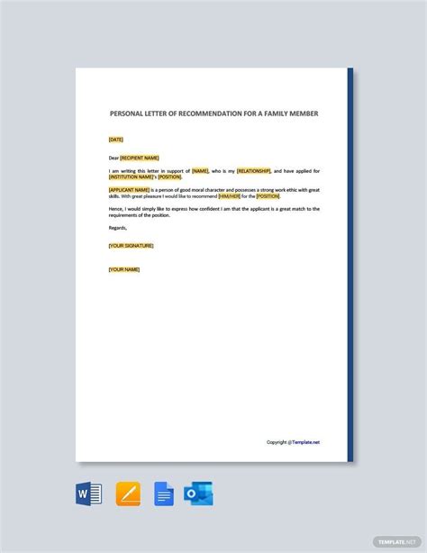 6+ Family Recommendation Letter - JordanJasnoor