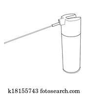 Spray Paint Can outline vector Clip Art | k18155738 | Fotosearch