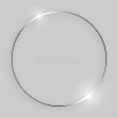 Silver Round Shiny Frame with Glowing Effects Stock Vector ...