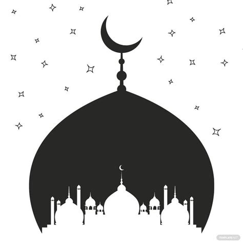 Black And White Ramadan Clipart in EPS, Illustrator, JPG, PSD, PNG, SVG ...