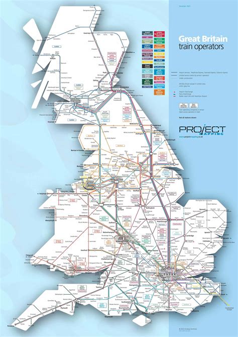 Rail Map Of England - Tony Aigneis