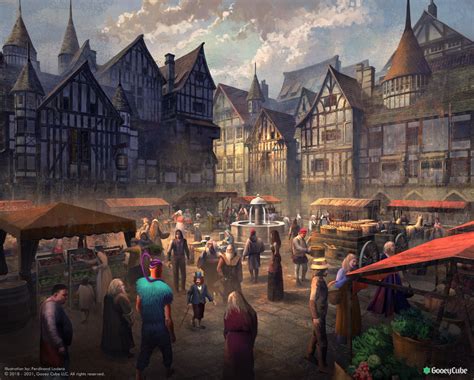 ArtStation - Tudor town square, Ferdinand Ladera | Fantasy city ...