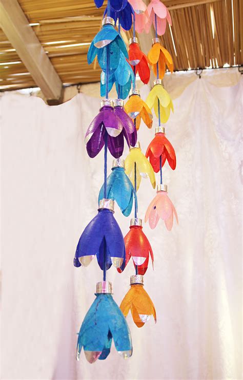 Recycled Plastic Bottle Flower Mobile Tutorial - creative jewish mom