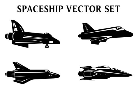 Spaceship Vector Silhouettes Bundle Graphic by Designs River · Creative Fabrica