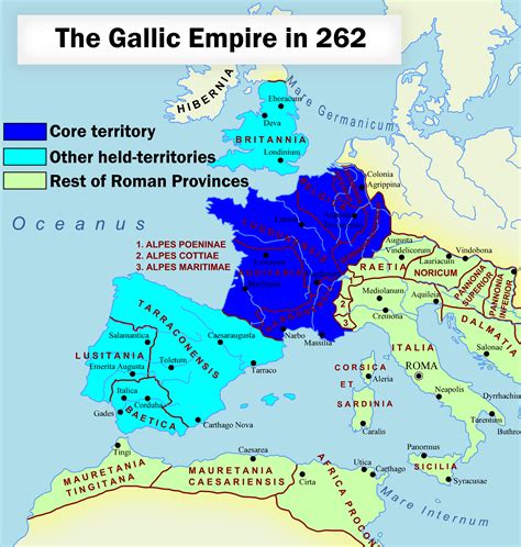 Map of the breakaway Gallic Empire, in 262 : r/MapPorn