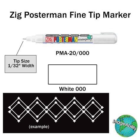 White Waterproof Fine 1mm Tip Marker by Zig Posterman